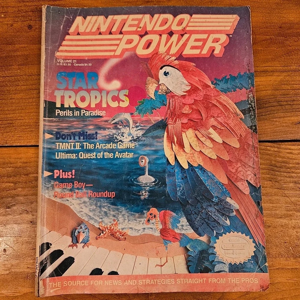 VTG Nintendo Power Vol. 21 StarTropics Poster TMNT II Ultima Game Boy Magazine